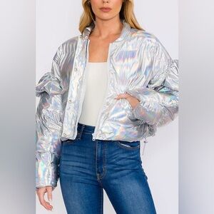 Peach Love California Holographic  Women's Jacket